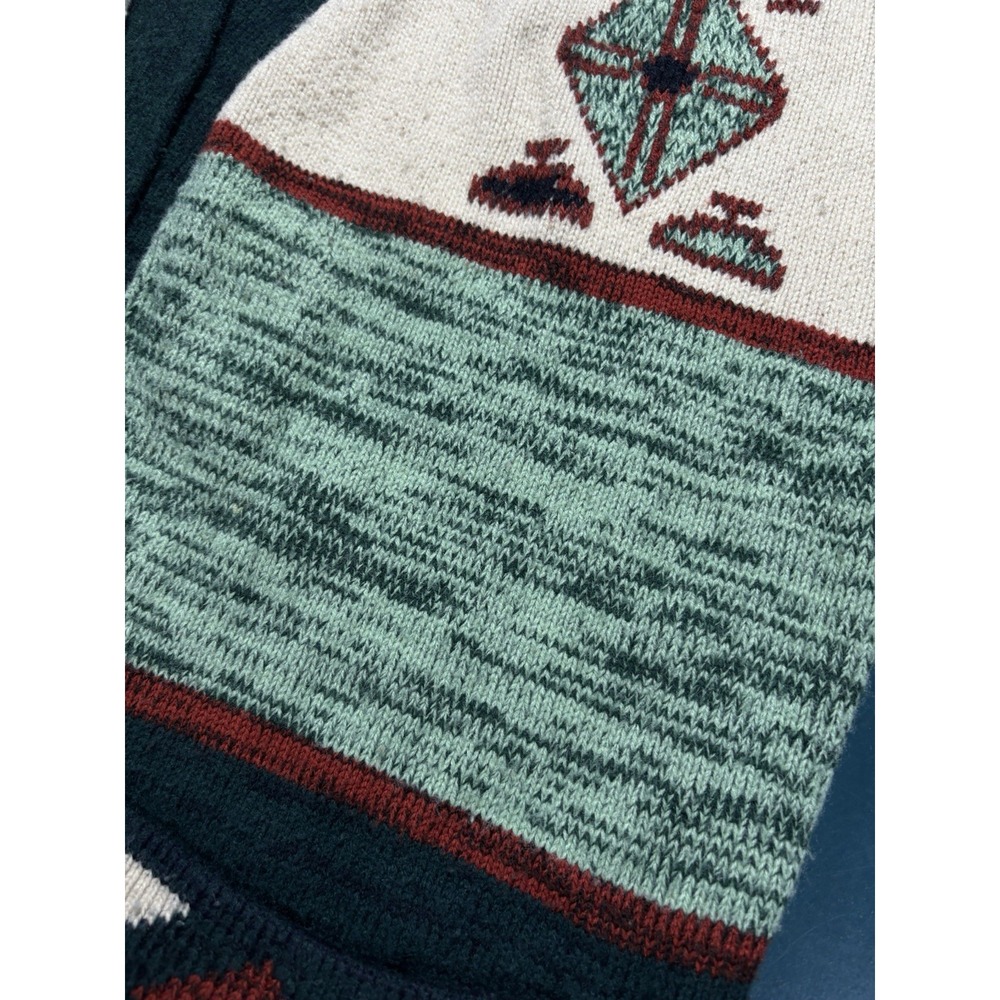 Vintage Southwest Aztec Cardigan Sweater Women's XL 70s Tribal Boho Open Front - Picture 12 of 15